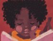 Illustration fille afro-latine lisant