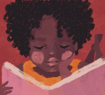 Illustration fille afro-latine lisant